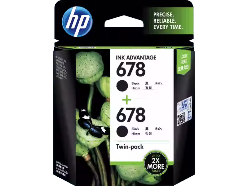 HP 678 2-pack Black Original Ink Advantage Cartridges