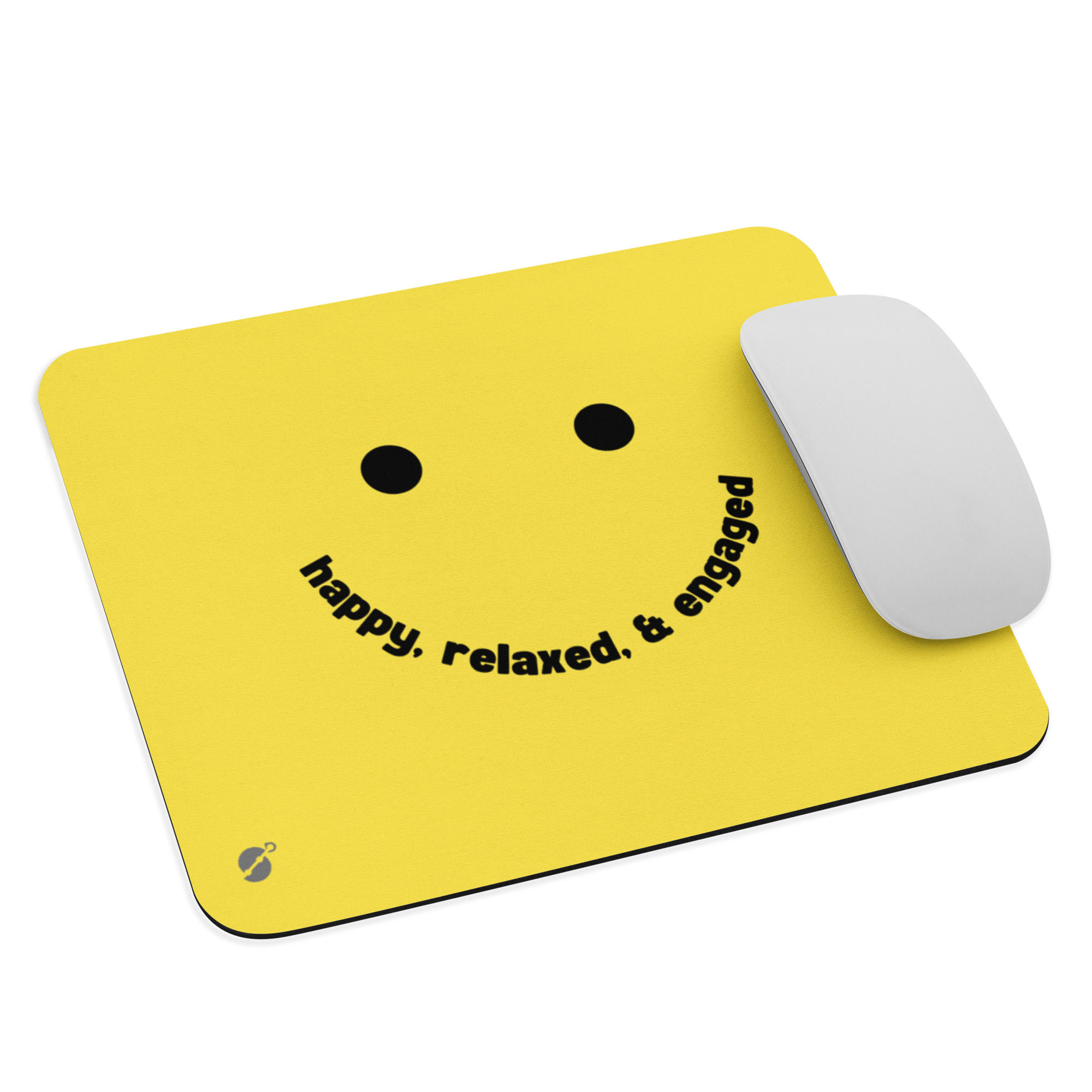 happy relaxed & engaged smile | mousepad