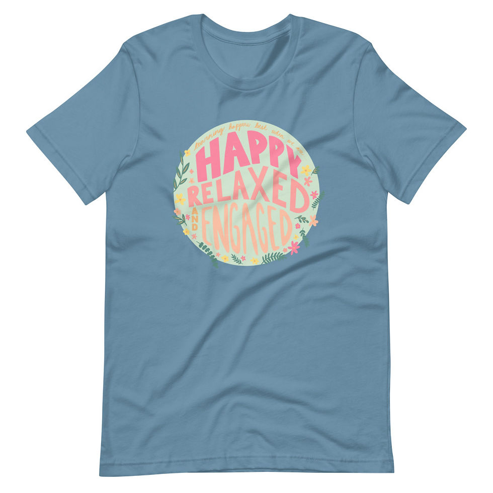 Thumbnail: happy relaxed & engaged (pastel) | unisex tee