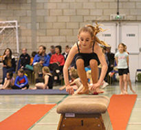 South Shropshire Gymnastic club cymnast on a bar