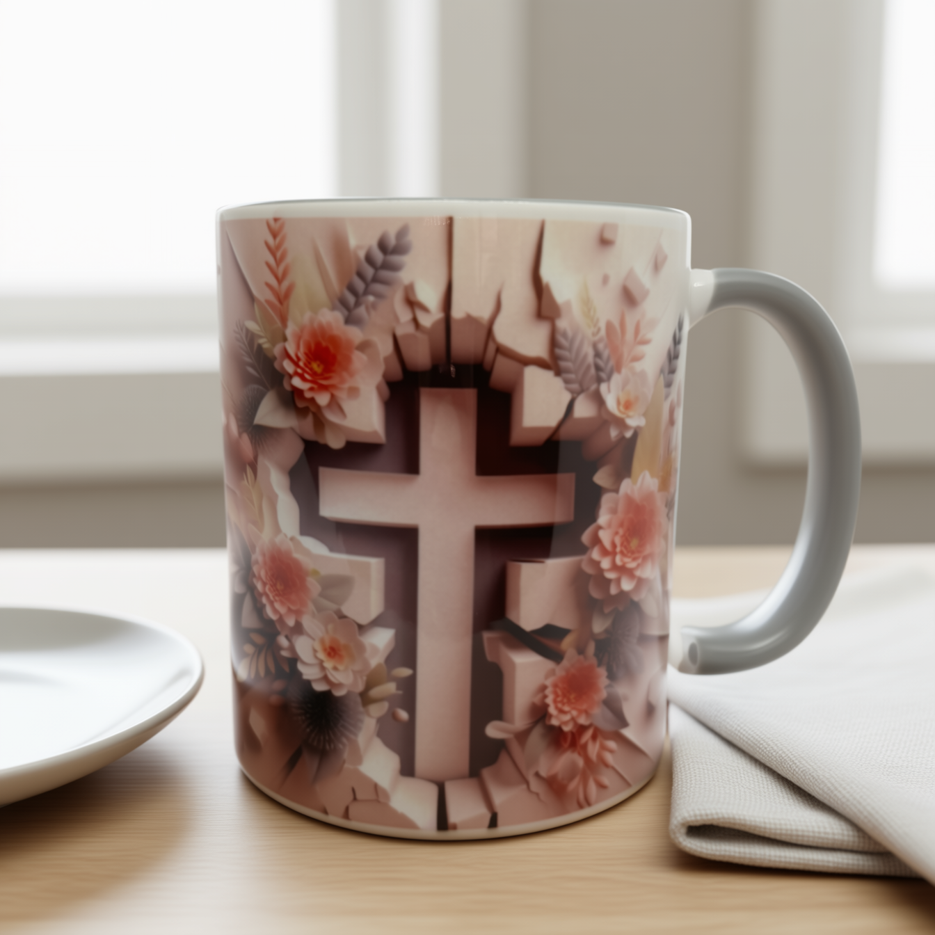 Cross 3d effect mug
