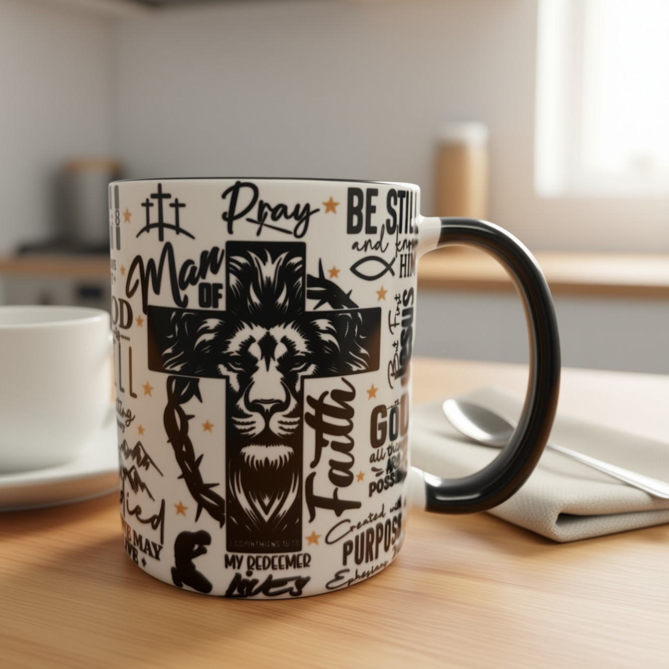 Man of faith cross mug