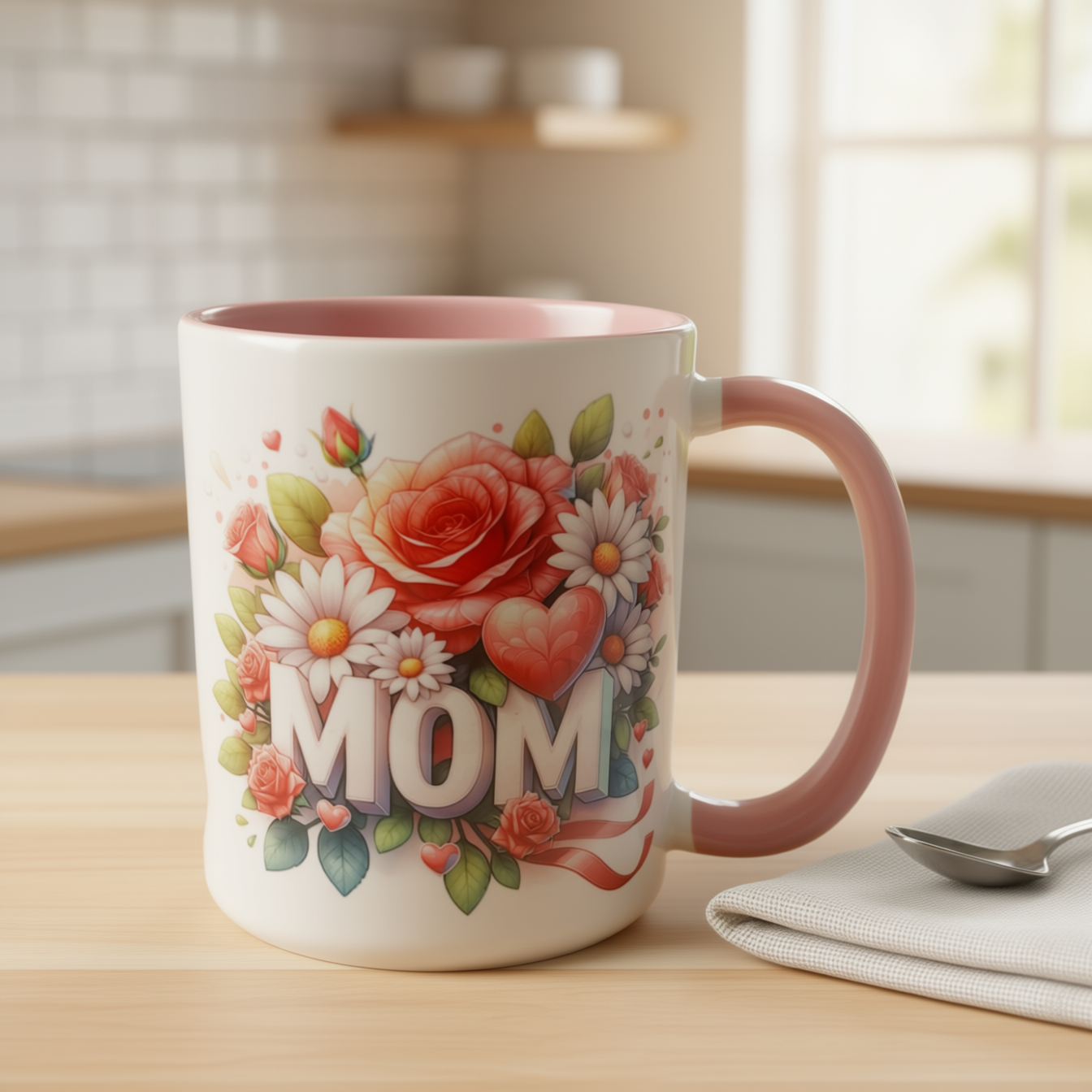 Mom floral mug