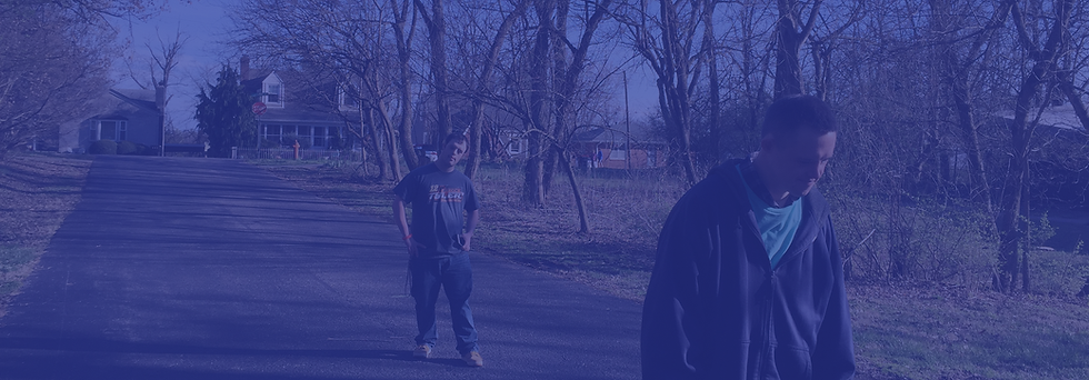 Two men with Down Syndrome out for a walk