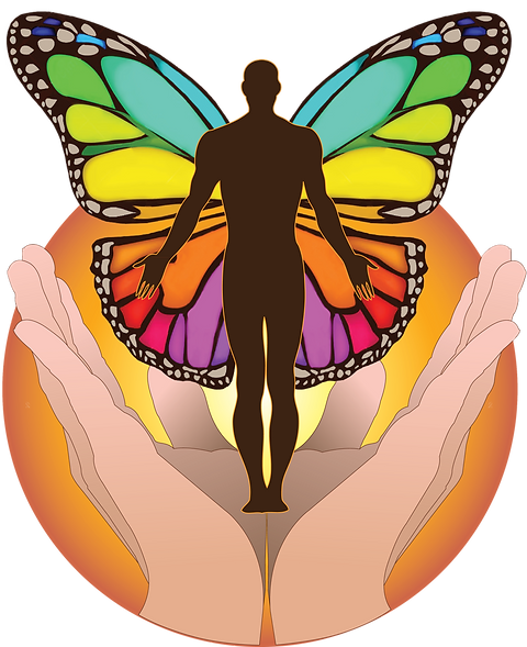 duas mãos que se abrem e libertam a essência nas asas da borboleta.