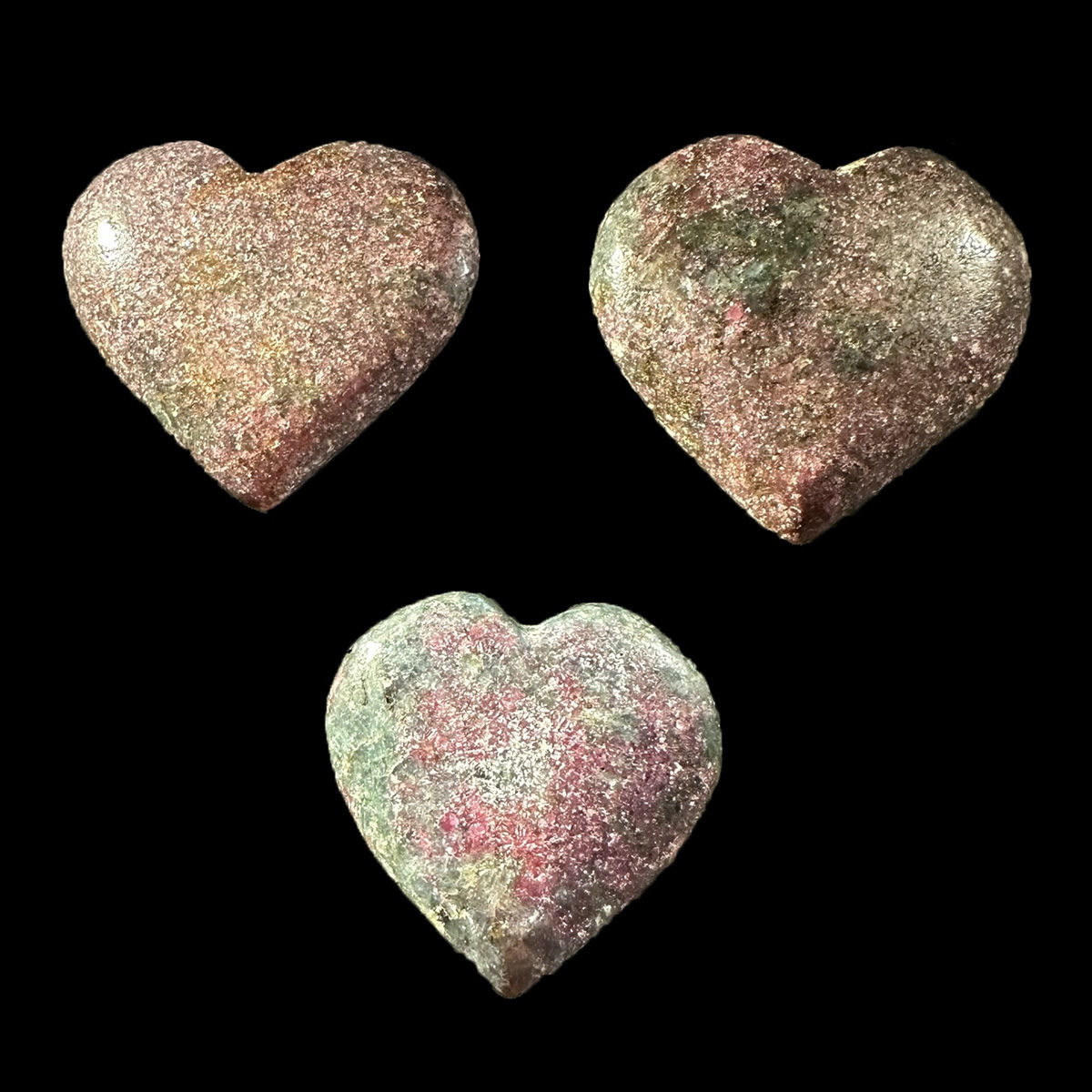 Enchanted Fluorescent Ruby in Kyanite Hearts