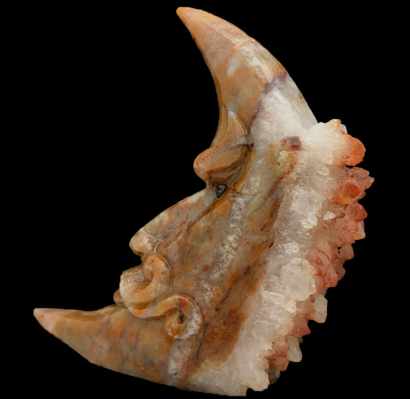 Thumbnail: Enchanted Moon Spirit Carved in Quartz Crystal Matrix