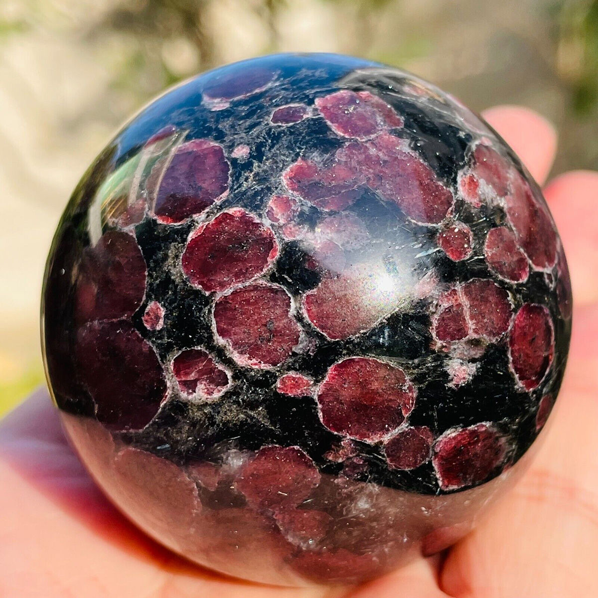 Enchanted Astrophyllite and Garnet Spheres