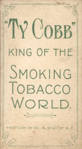 T206 Ty cobb Back
