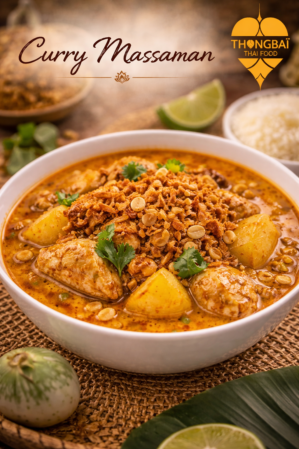 Curry Massaman délicieux et crémeux thongbai traiteur
