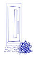 Drawing of a blue door