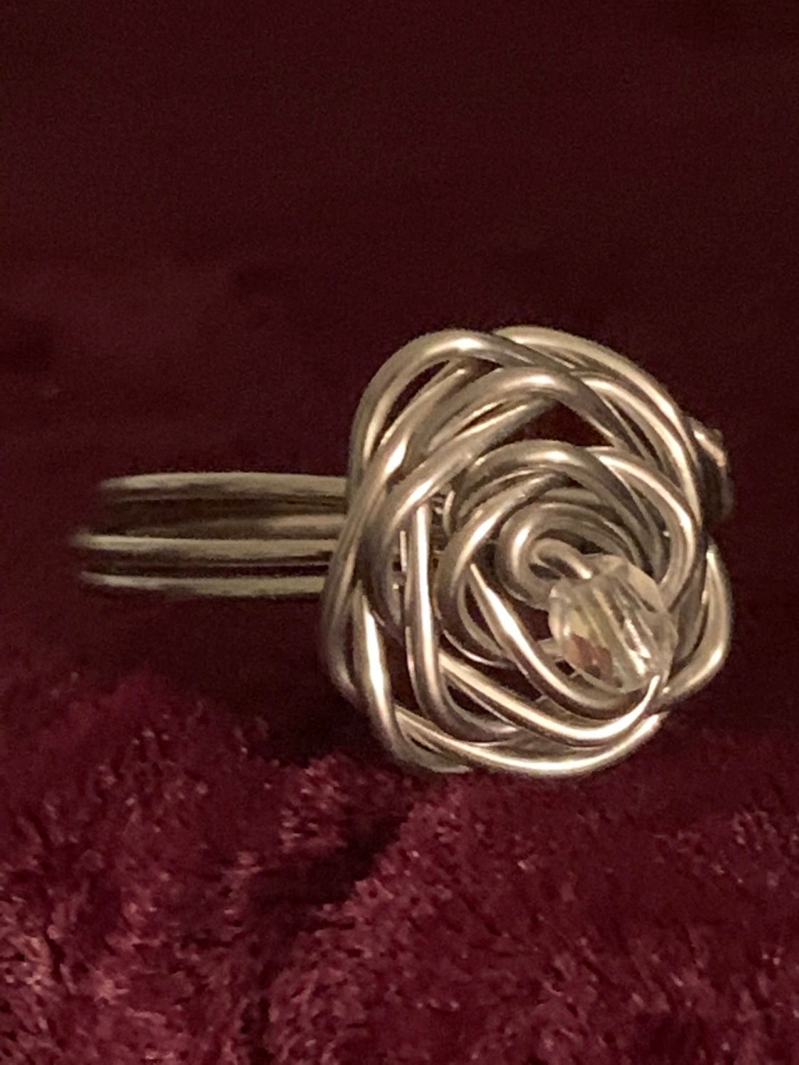 Silver Rose with Crystal bud