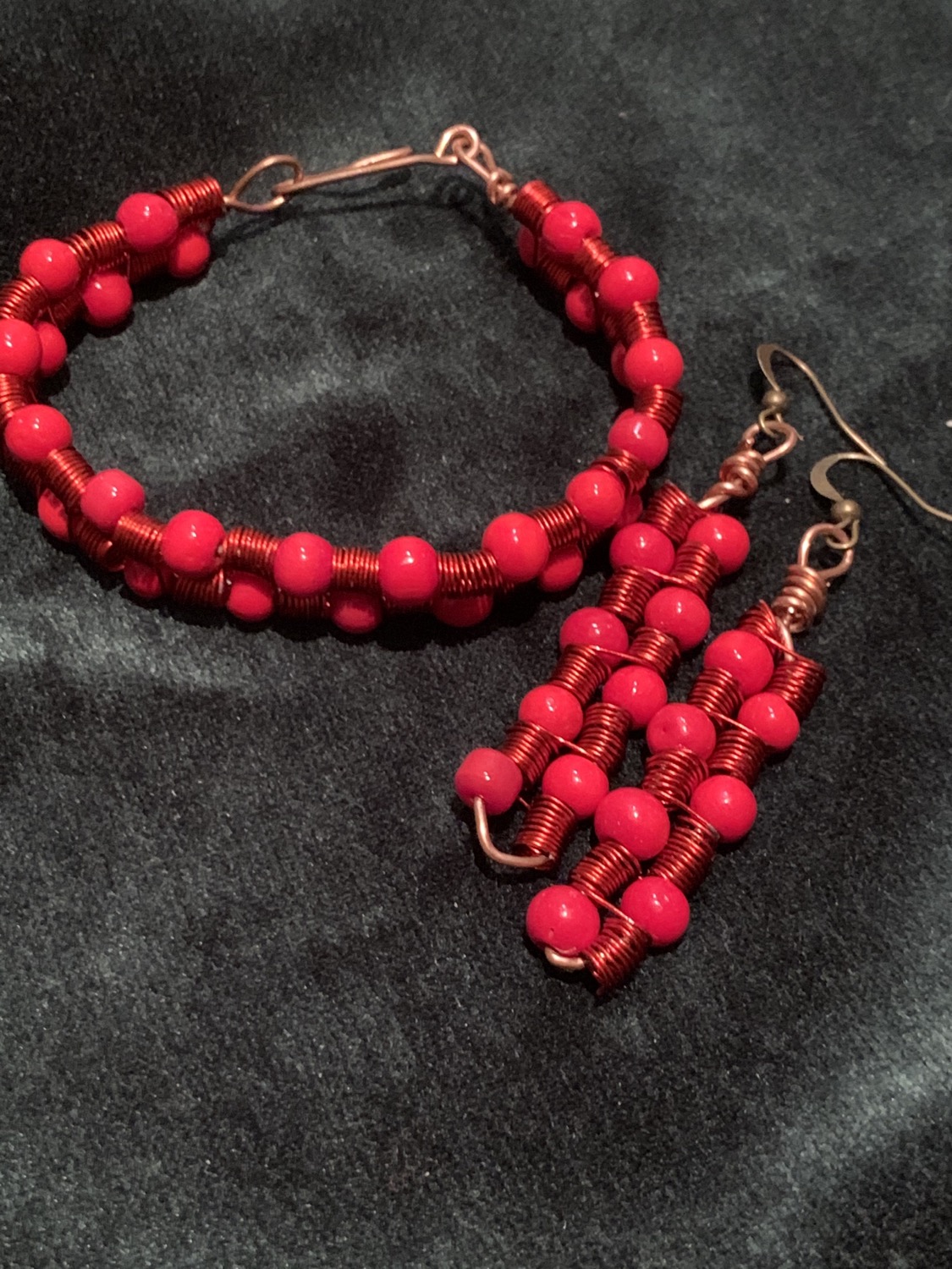 Red wire wrapped cherries set