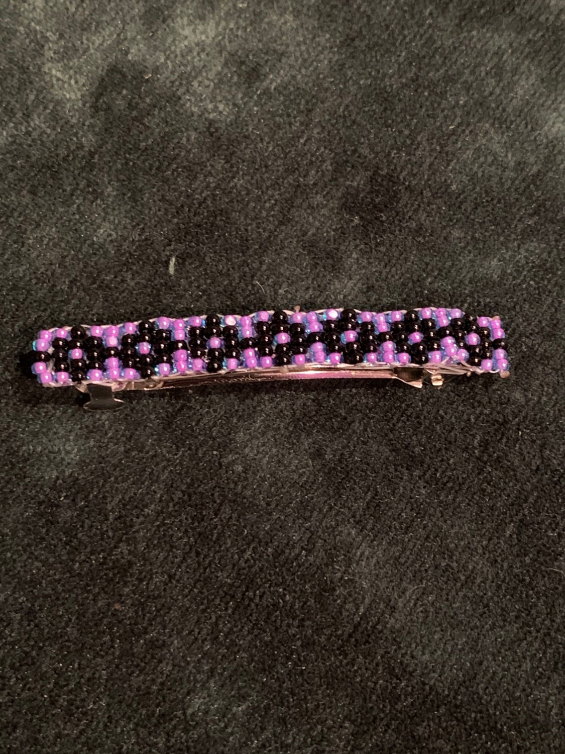 Purple and black 2.5” barrette