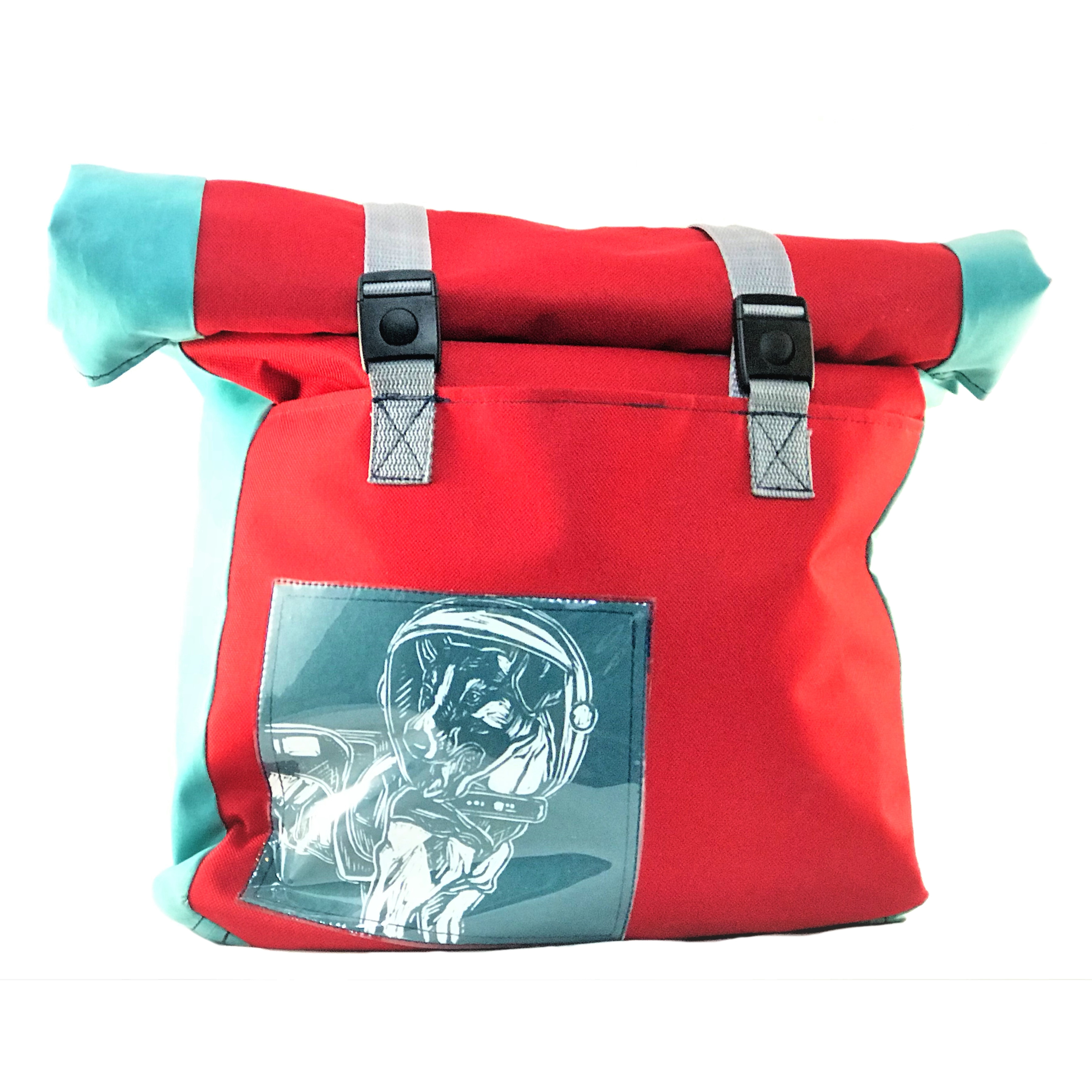 RED/TURQUOISE TOTE BACKPACK