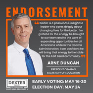 Arne Duncan Endorsement for Dexter McCoy