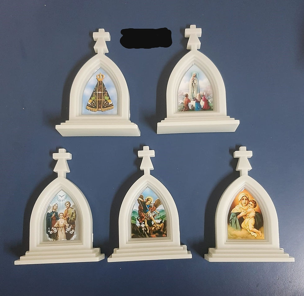 Miniatura: Capelinha Oratória Acrílica Luminosa 18cm Mãe Rainha