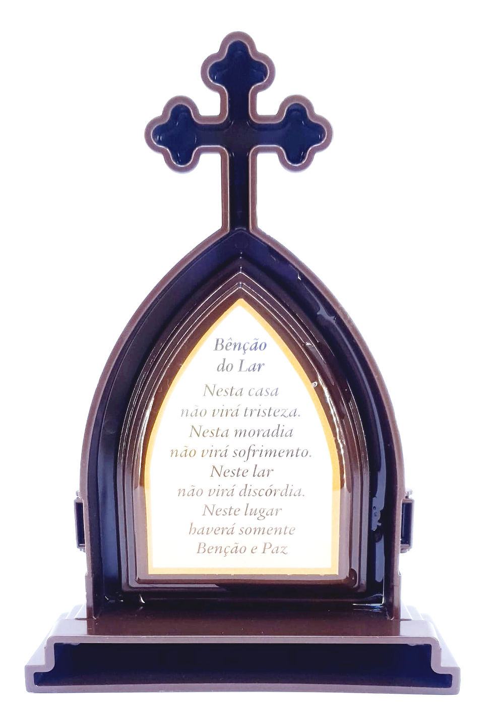 Miniatura: Capelinha Acrílica Marrom 18 cm com Base e Porta São Bento