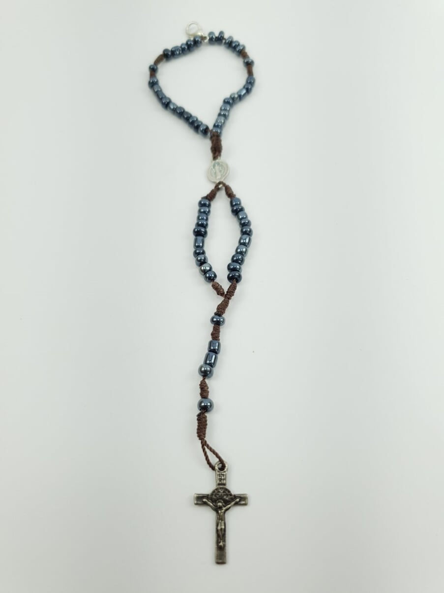 Miniatura: Pulseira Terço Miçanga com Crucifixo