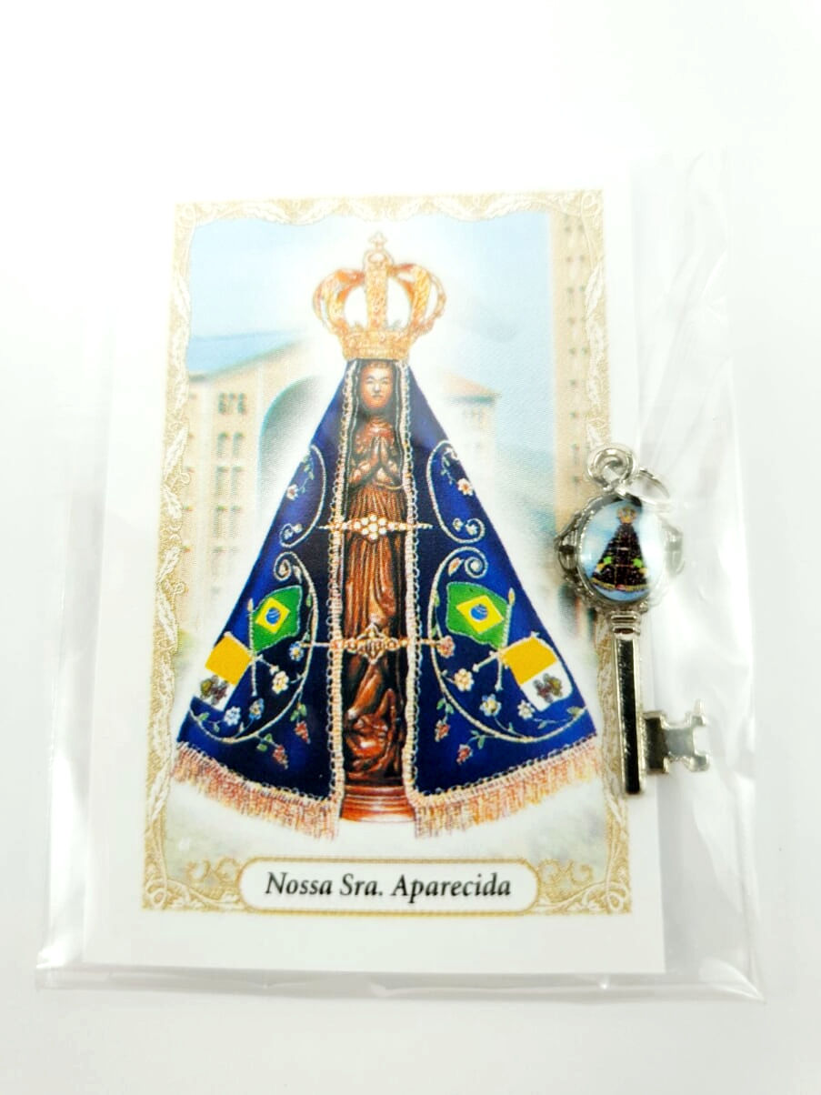 KIT 12 Unidades Medalha Chave Pícola Nossa Senhora Aparecida
