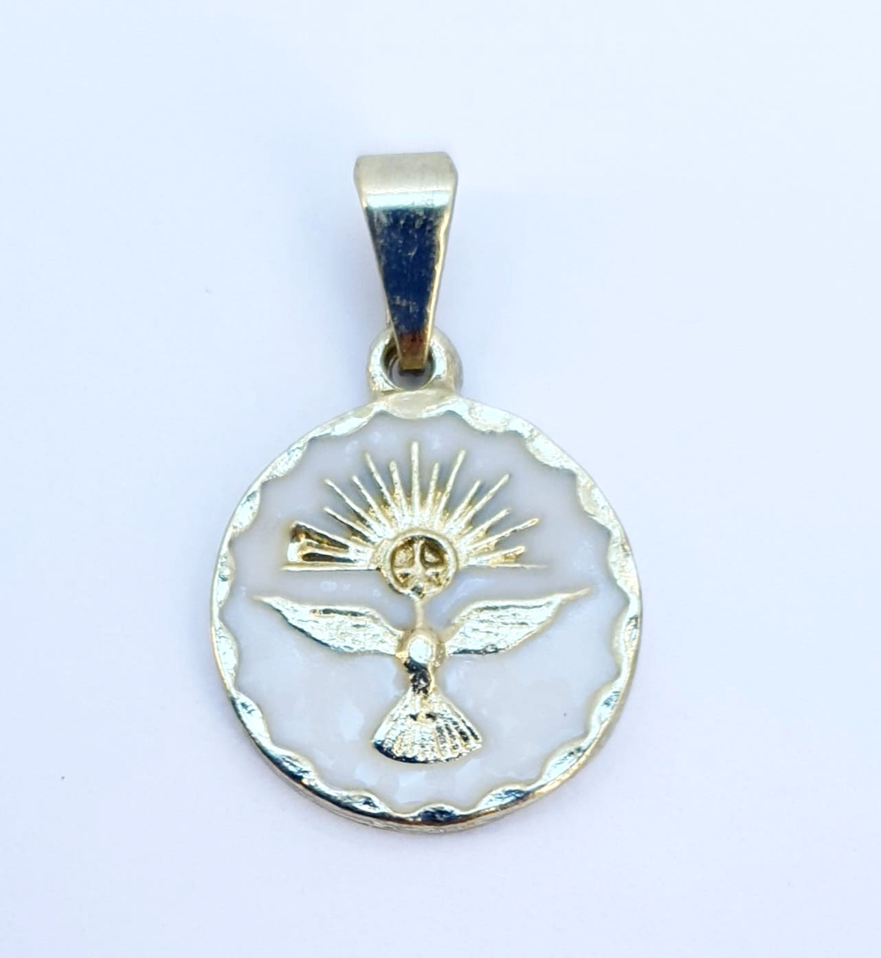 Medalha Espírito Santo 26mm Branca