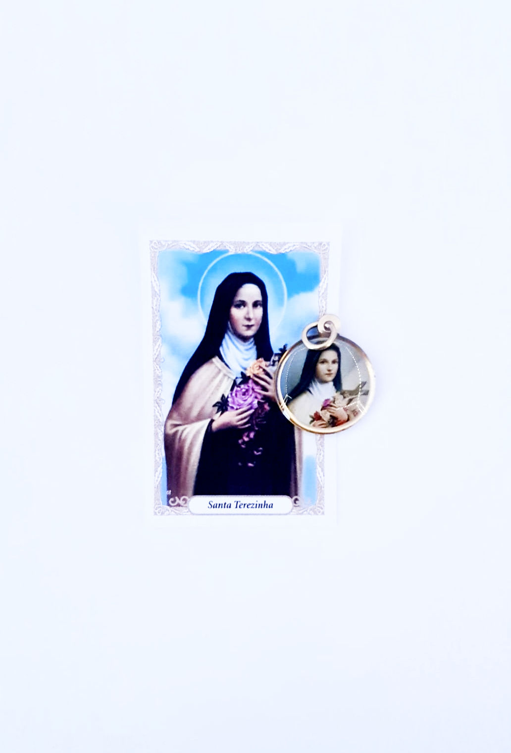 KIT 5 Unidades Medalha Redonda (Pingente) Santa Terezinha