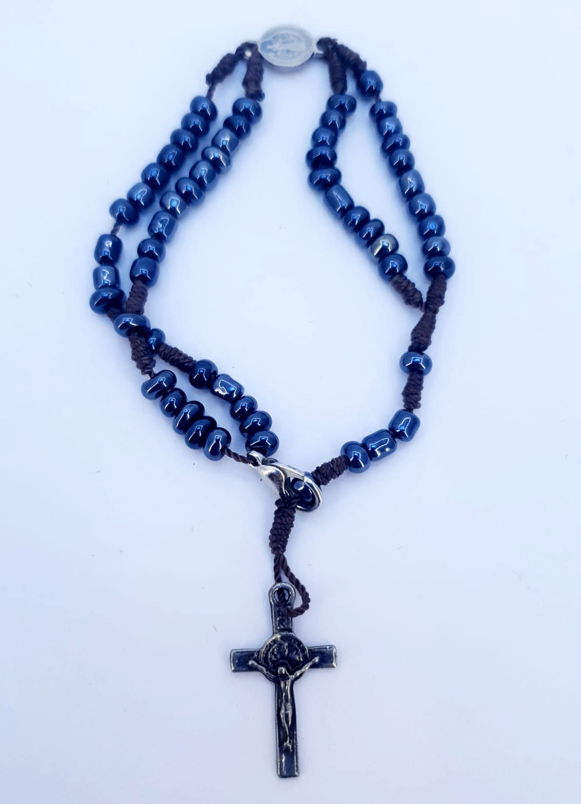 Pulseira Terço Miçanga com Crucifixo
