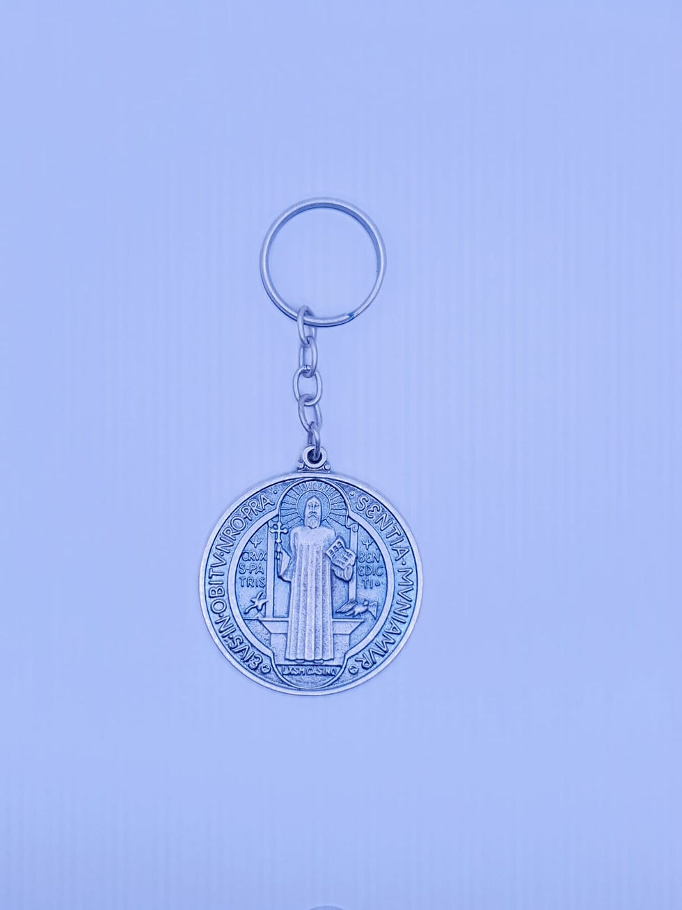 Miniatura: Chaveiro Prata Medalha São Bento