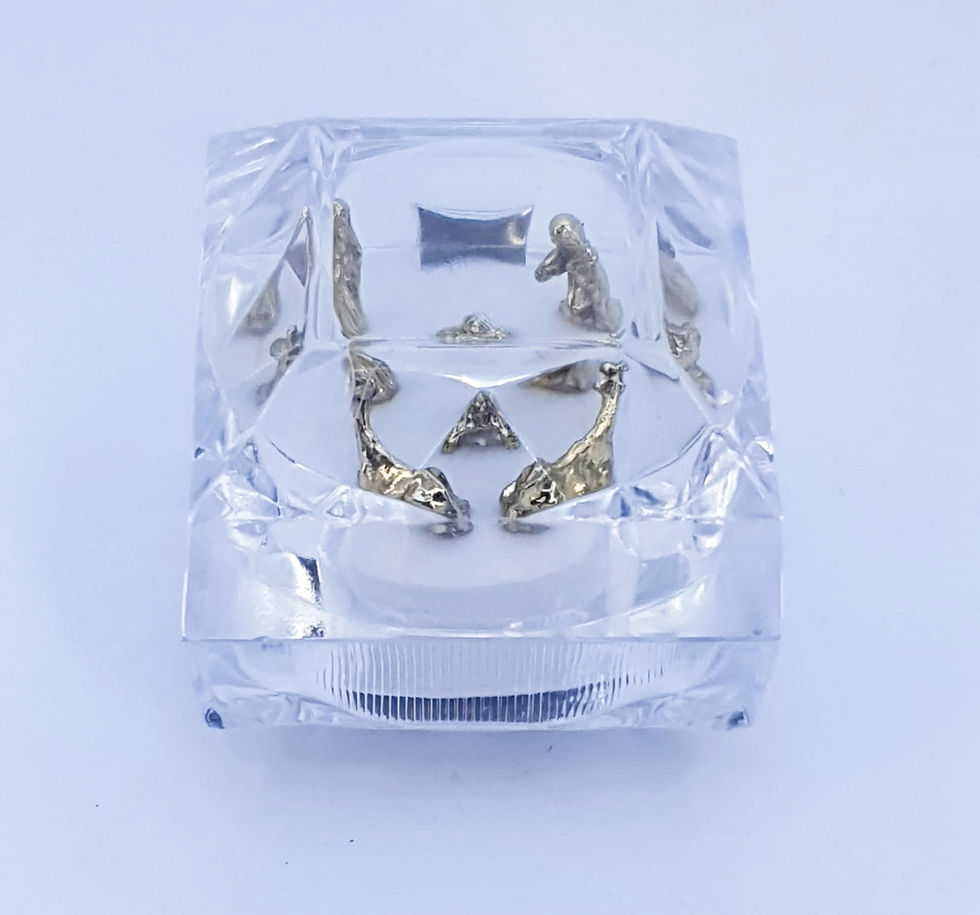 Miniatura: Mini Presépio Dourado na caixa acrílica quadrada