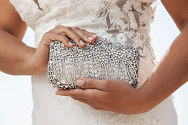 Toronto Canada hand model with silver Bittersweet bridal purse.