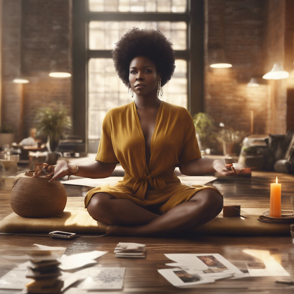 Woman surrounded by candles-meditating