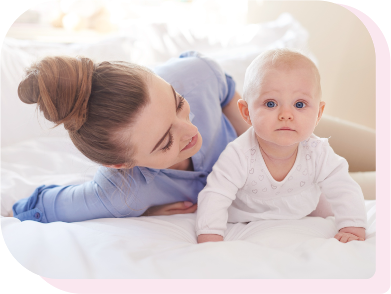 Newborn baby with mother