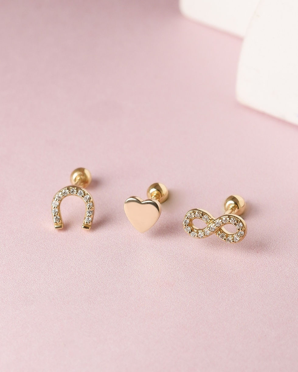 Thumbnail: Infinity with Diamond Necklace 9k Yellow Gold