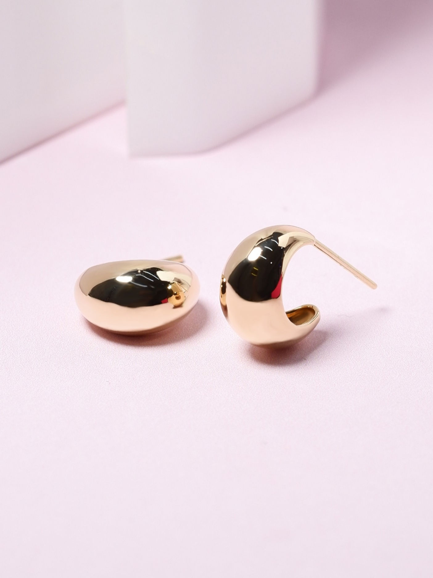 Bean Bag Big Size Studs 9k Yellow Gold (Butterfly Backs)