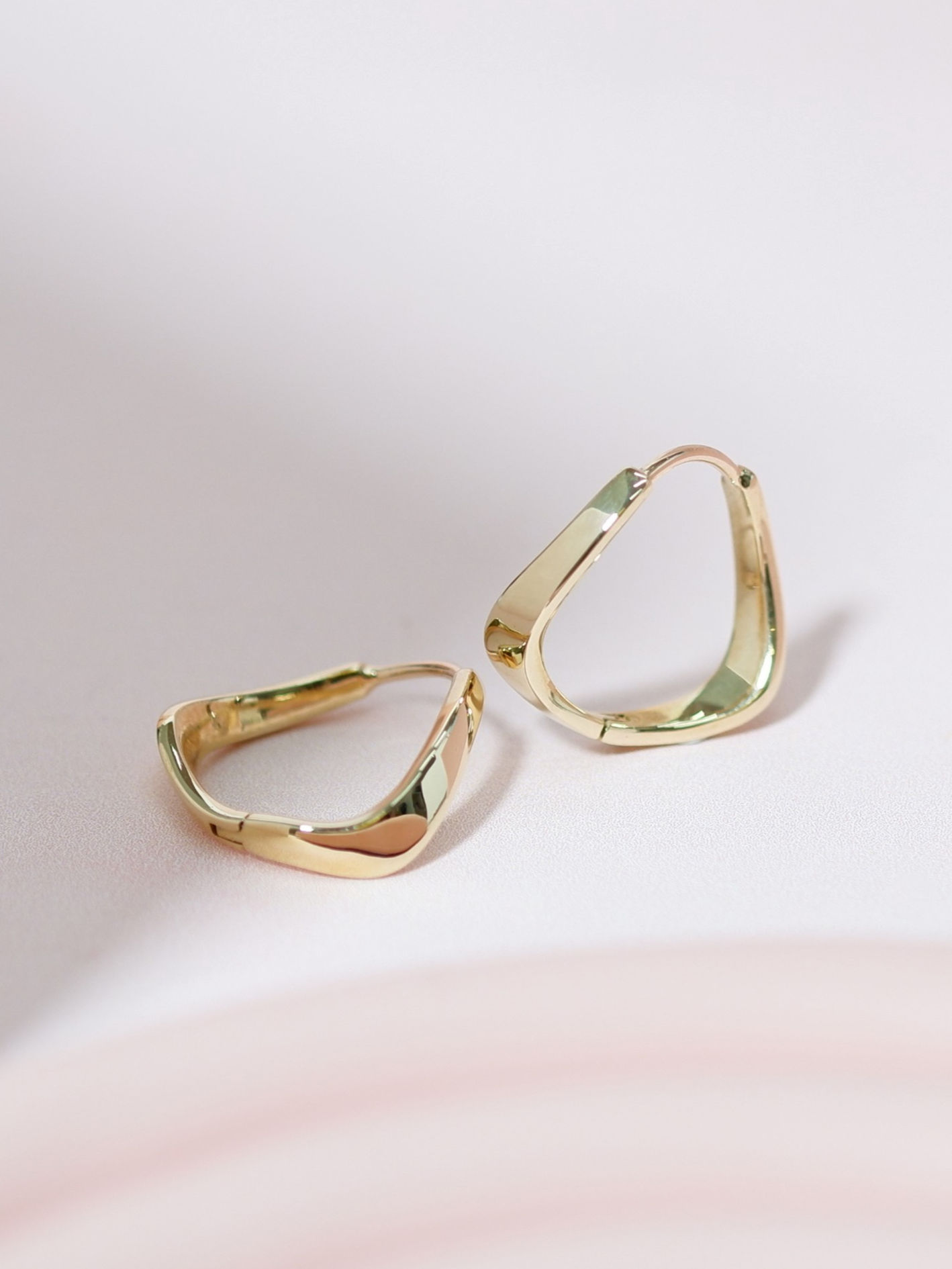 Organic Design Huggies 9k Yellow Gold