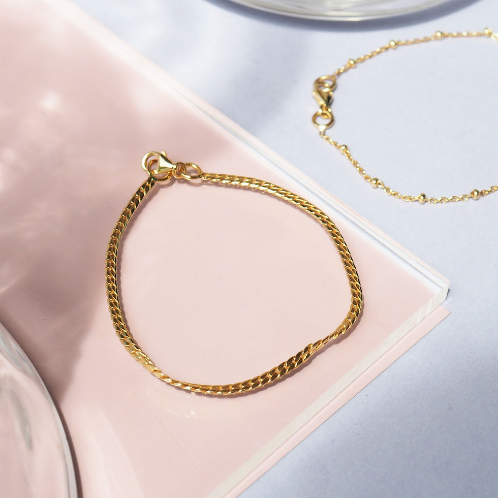 ภาพขนาดย่อ: สร้อยข้อมือทองแท้ 9k ลาย Snake Flat Chain