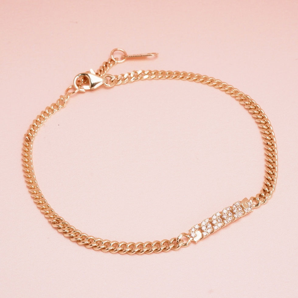 ภาพขนาดย่อ: สร้อยข้อมือทองแท้9k เพชรแท้ ลายเคริบเชน Luxury