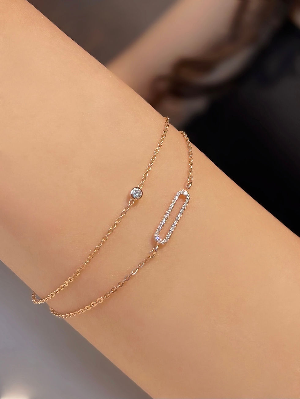 Thumbnail: Round Diamond Bracelet 9k Rose Gold 