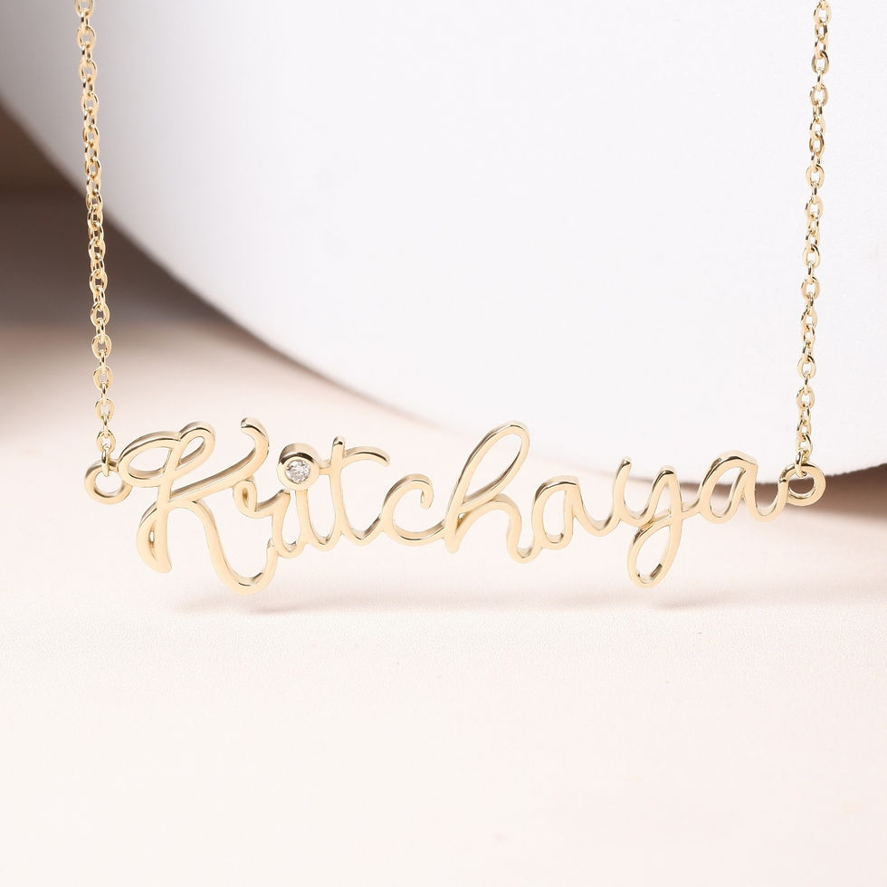 Thumbnail: Custom Namesake Necklace 9k Yellow Gold