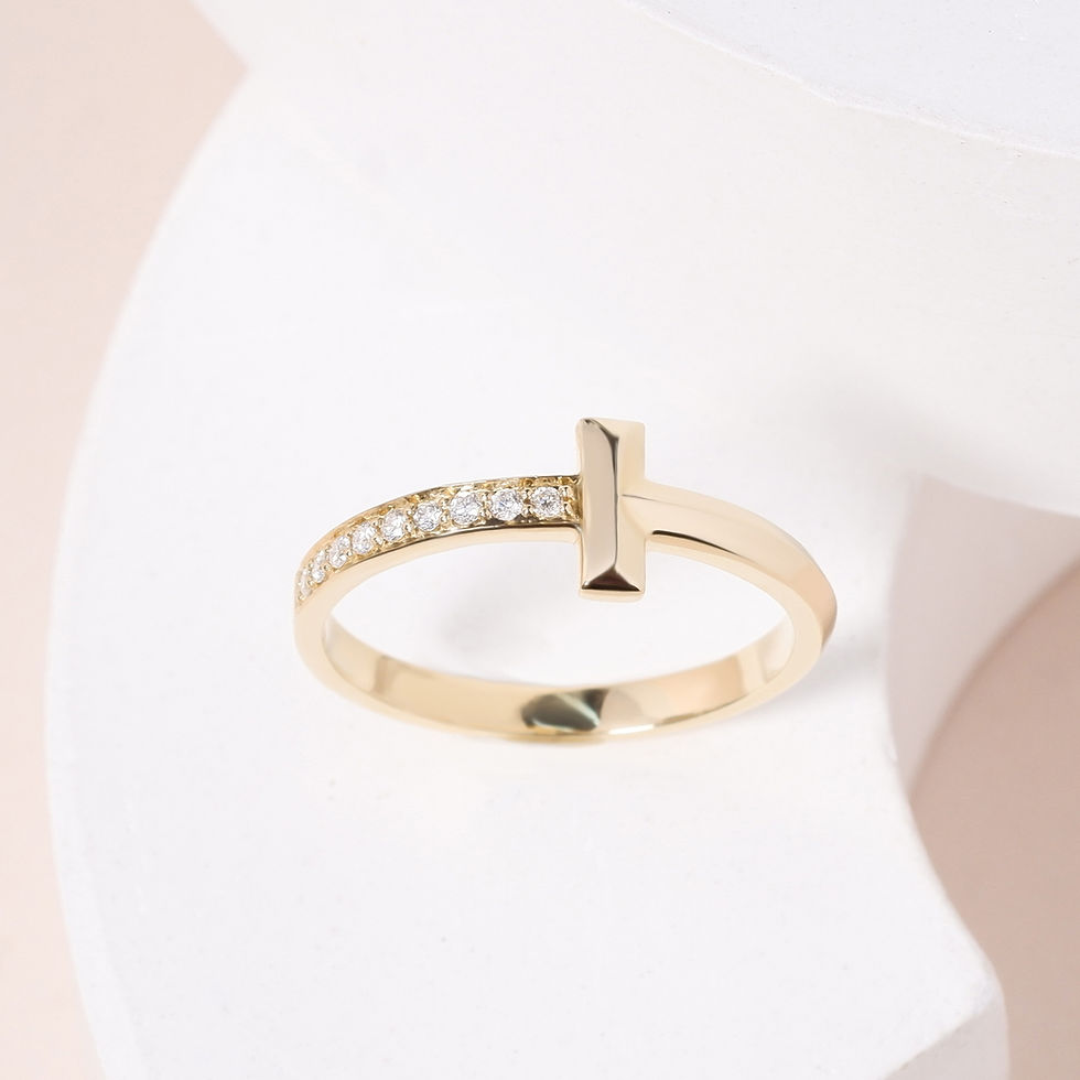 ภาพขนาดย่อ: แหวนทองแท้ 9k Bar Diamond