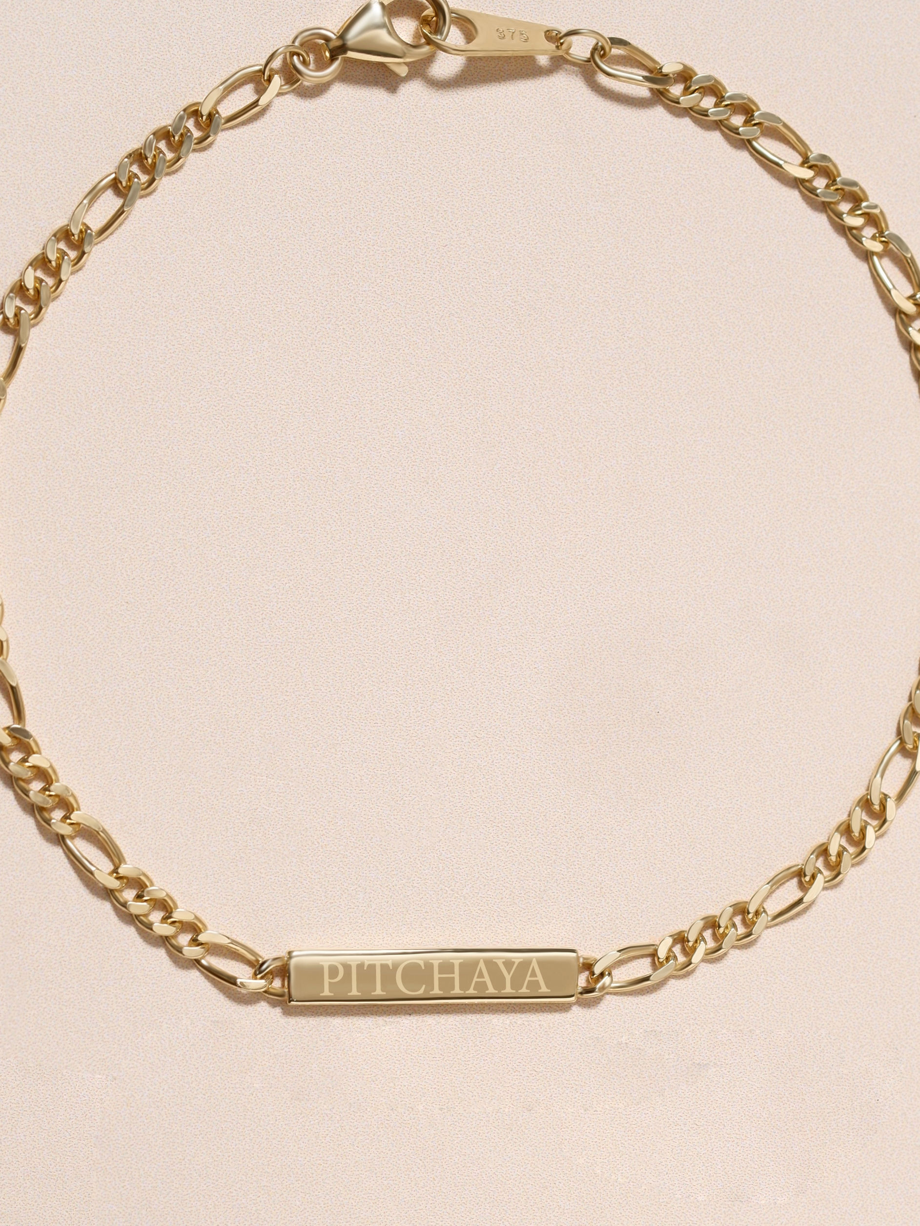 Figaro Namesake Bracelet 9k Yellow Gold