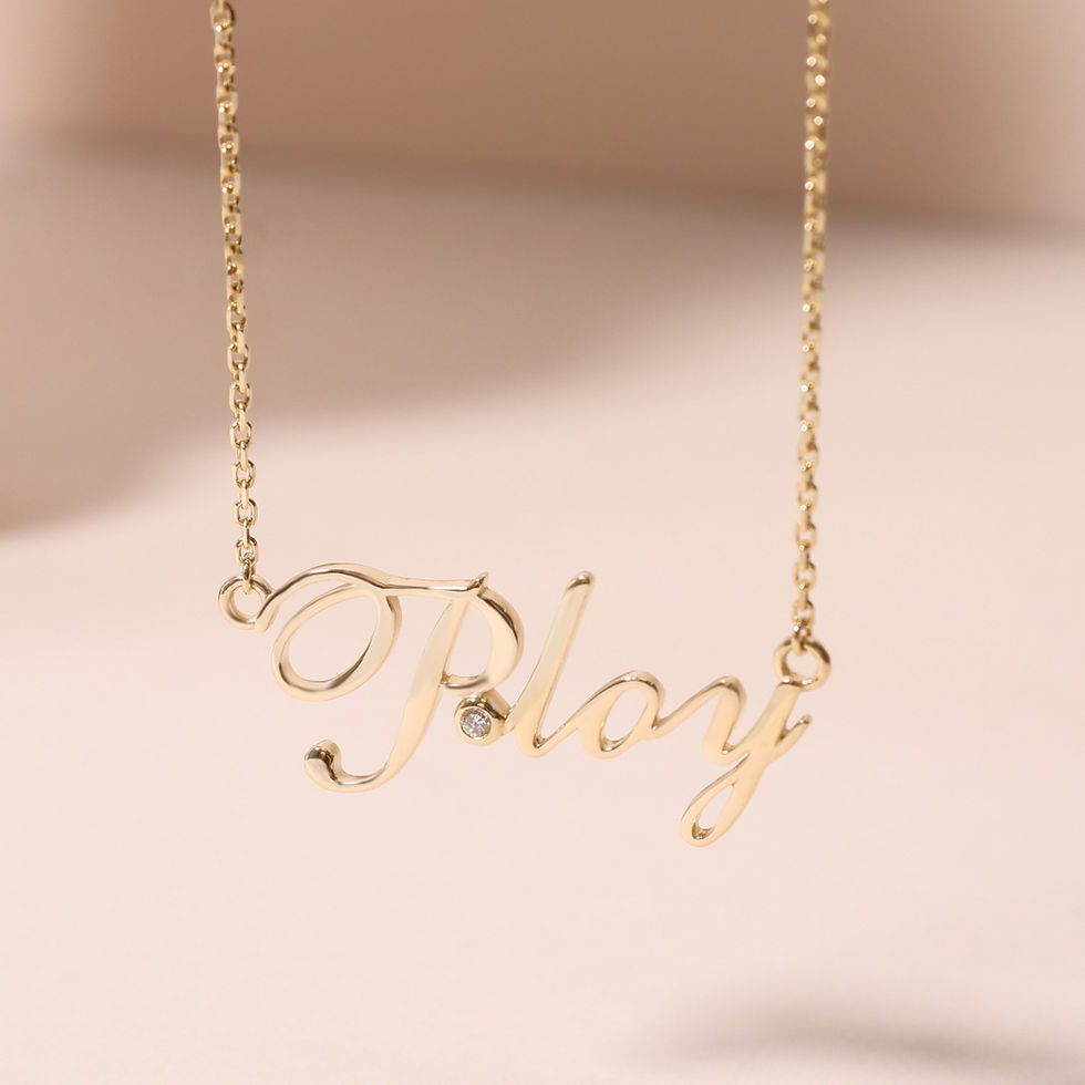 Thumbnail: Custom Namesake Necklace 9k Yellow Gold