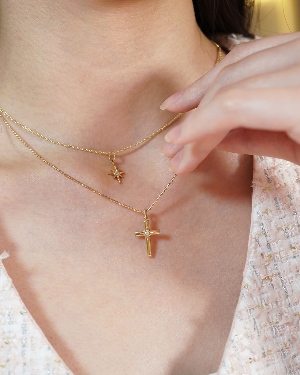 Thumbnail: Cross Diamond Pendant 9k Yellow Gold (Pendant Only)