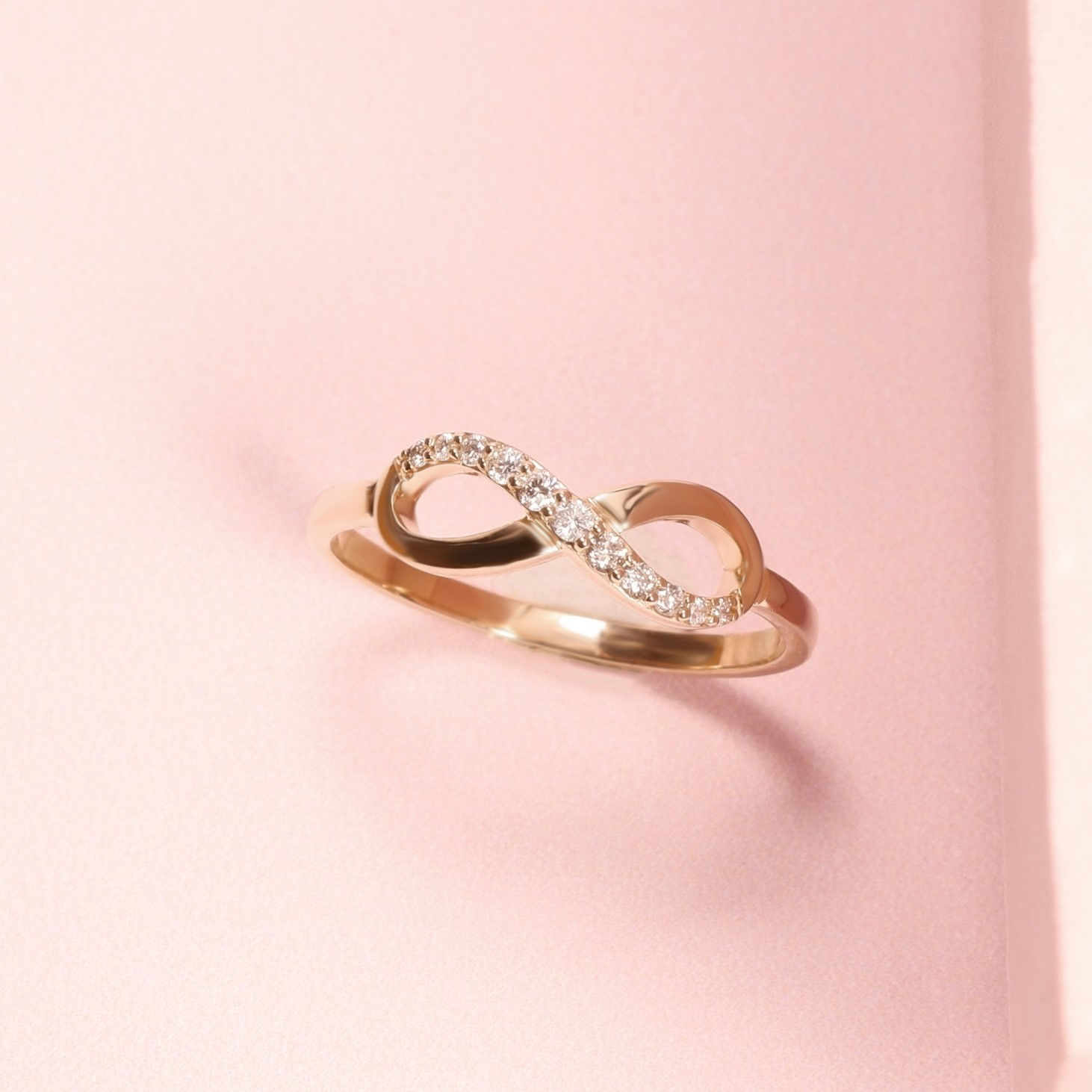 Infinity Diamond Ring 9k Yellow Gold