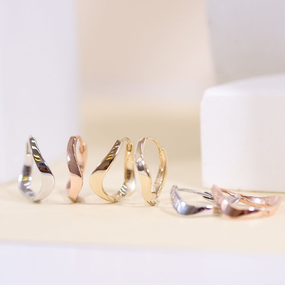 Thumbnail: Organic Design Huggies 9k Yellow Gold