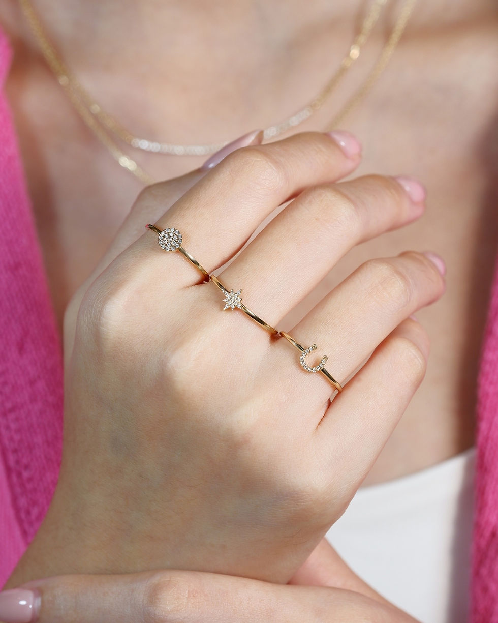 ภาพขนาดย่อ: แหวนทองแท้ 9K ดาวกระจาย เพชรแท้   Starburst Diamonds Ring