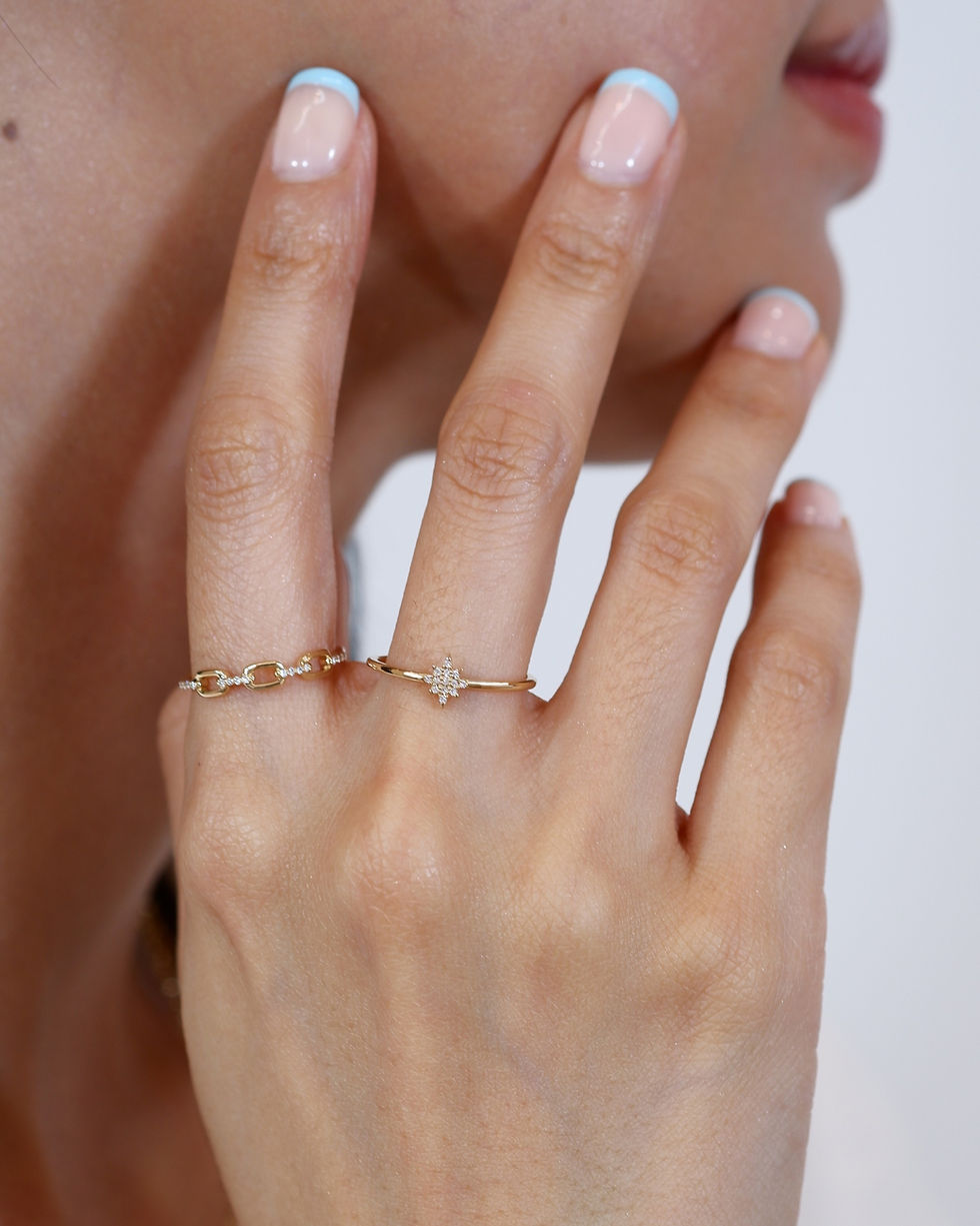 ภาพขนาดย่อ: แหวนทองแท้ 9K ดาวกระจาย เพชรแท้   Starburst Diamonds Ring