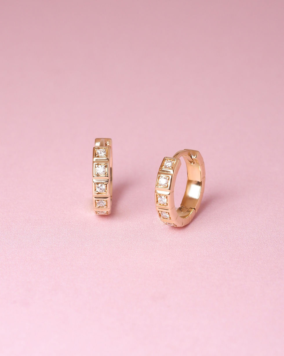Thumbnail: ต่างหูทองแท้ 9 k Trillion Diamonds Big Size