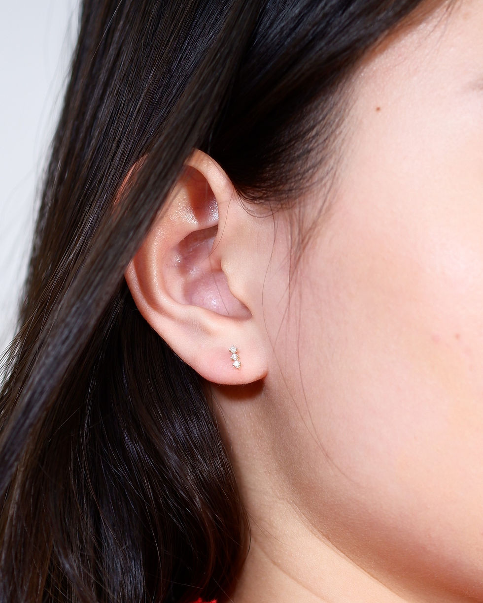 Thumbnail: Traffic Classic Minimal Diamond Studs 9k White Gold