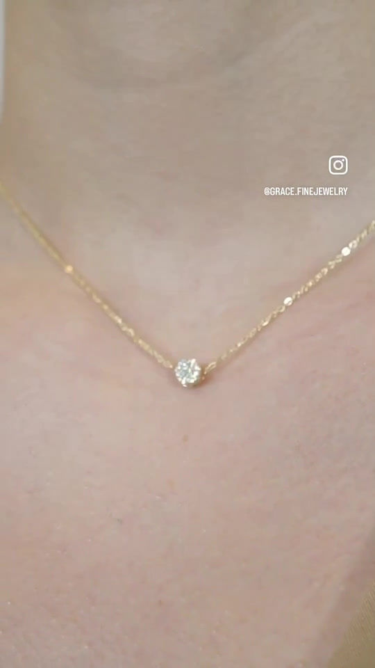 Thumbnail: Round Cluster Diamond Necklace 9k Yellow Gold
